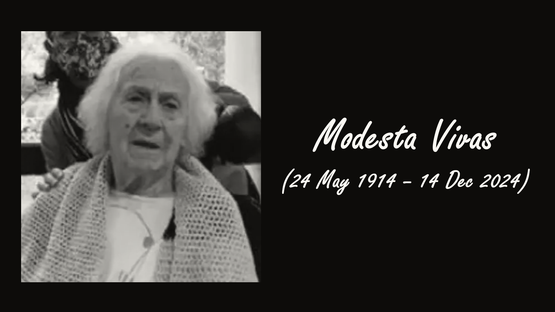 French Supercentenarian Modesta Vivas Dies at 110 Years Old Modesta Vivas 1914-2024