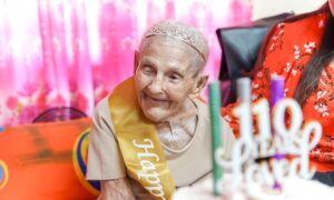 On her 110th birthday. (Source: Ministry of Human Services and Social Security)