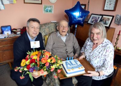 On his 111th birthday. (Source: The Courier)