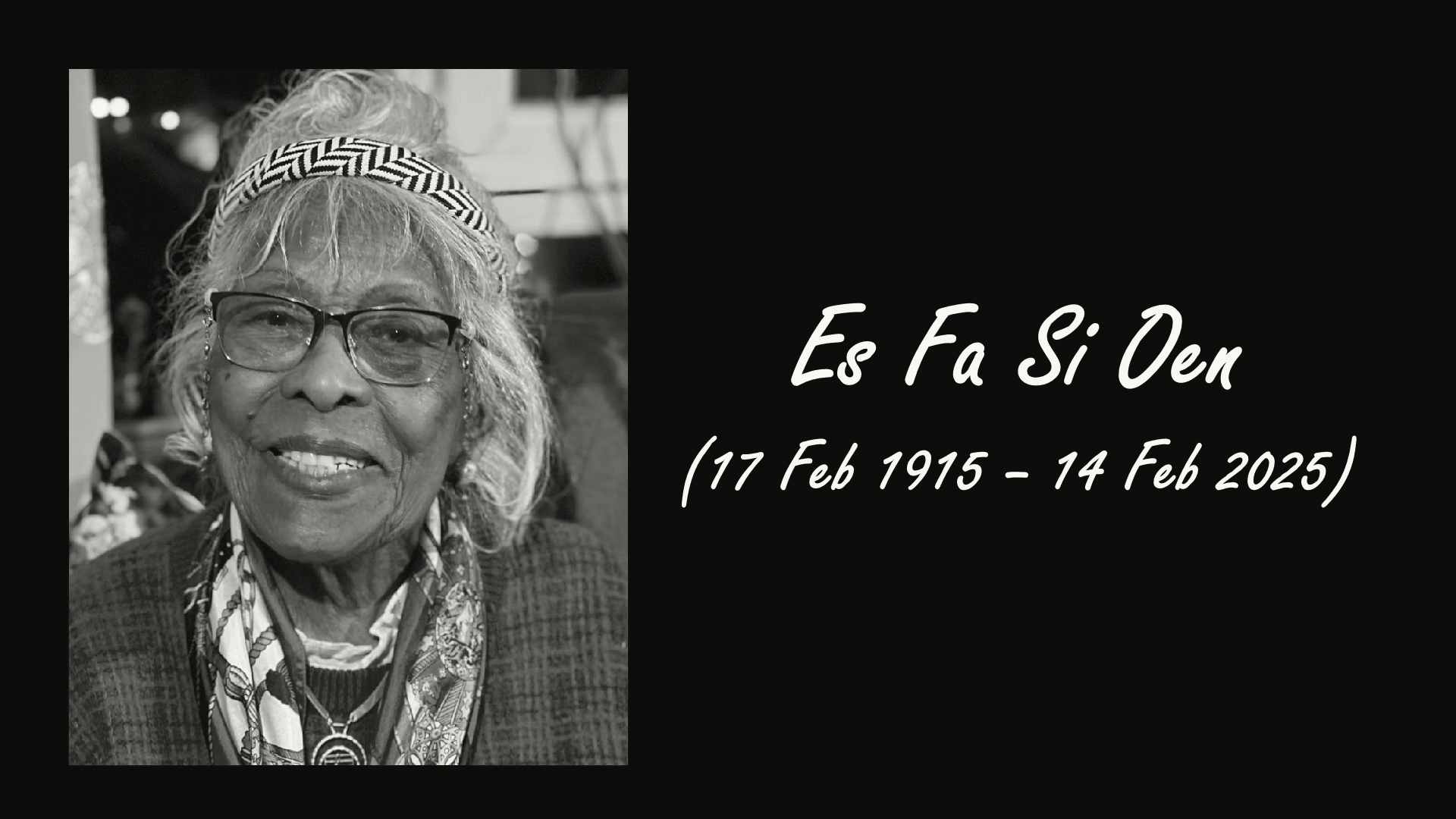 Es Fa Si Oen, the Netherlands' Second-Oldest Woman, Passes Away Just Days Before 110th Birthday Es Fa Si Oen 1915-2025