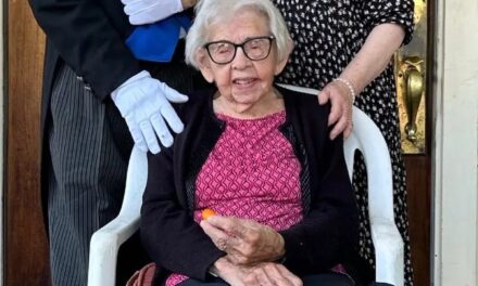 On her 110th birthday. (Source: Los Angeles Daily News)