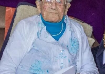 On her 111th birthday. (Source: Leicester Mercury)