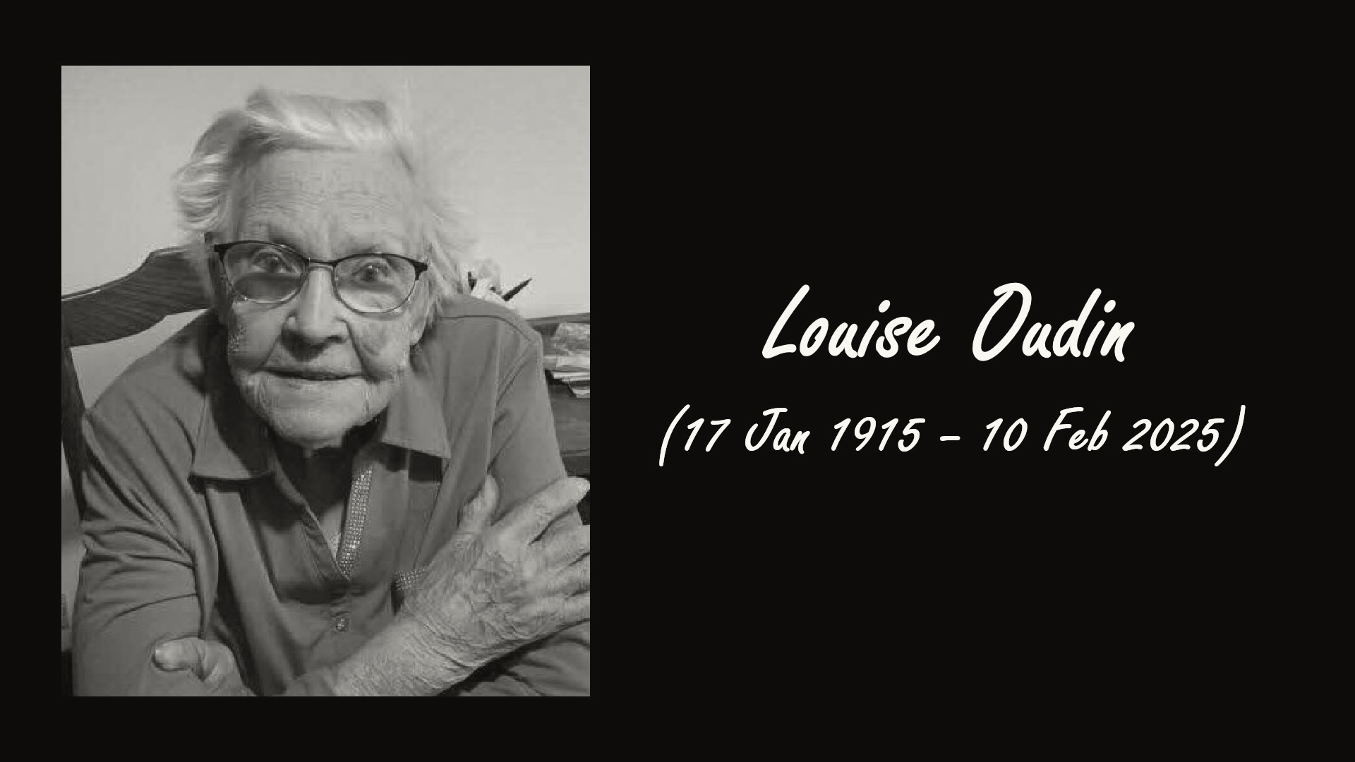 French Supercentenarian Louise Oudin Dies at 110 Louise Oudin 1915-2025