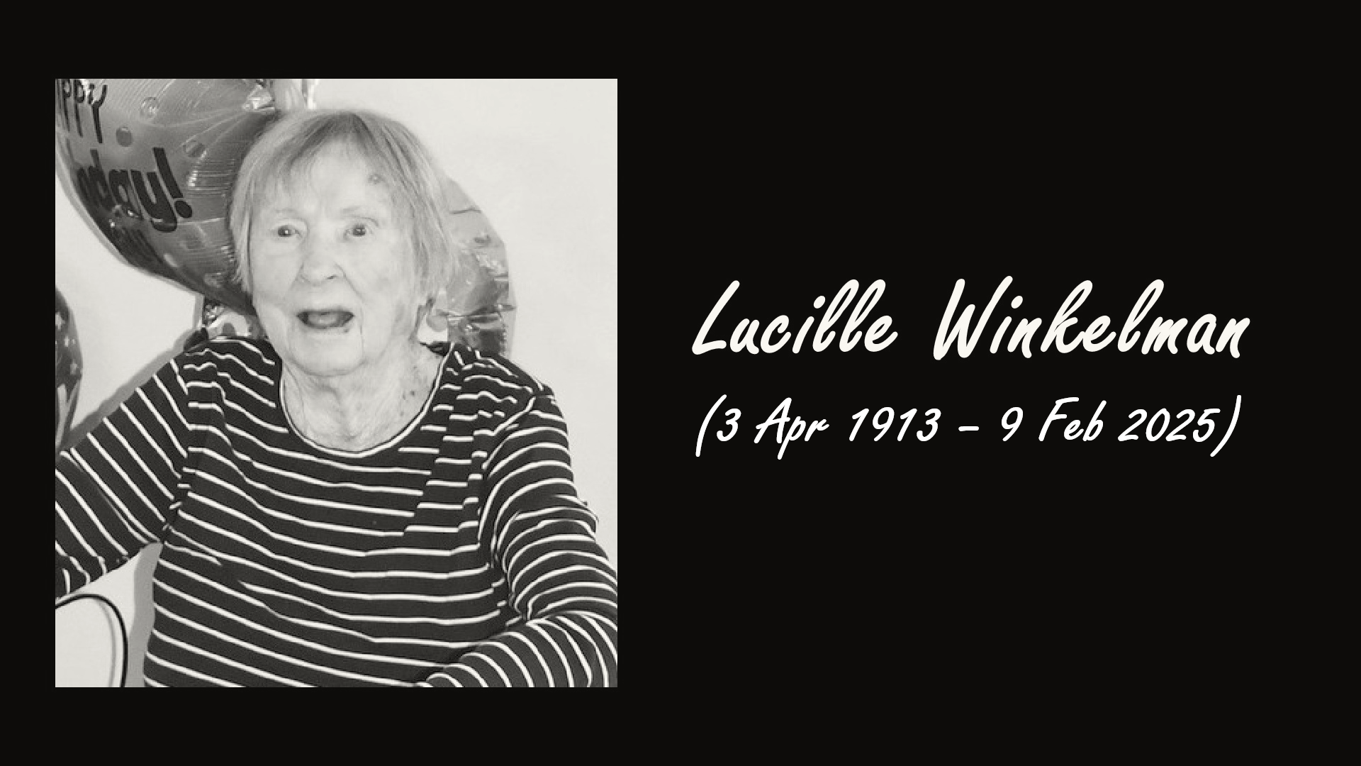 Lulu Winkelman, One of Illinois’ Oldest Residents, Dies at 111 LuluWinkelman 1913-2025