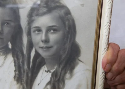 At the age of 12, with her sister Mavis, left. (Source: stuff.co.nz)