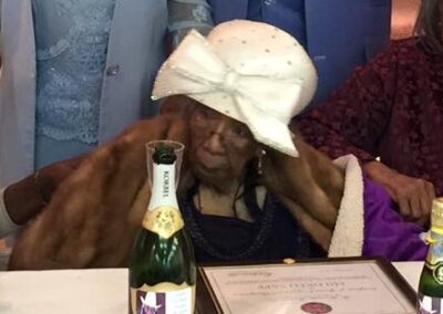 On her 110th birthday. (Source: Glad Tidings Community Church)