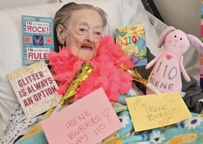 Irene Burrus shortly before her 110th birthday. (Source: The Zebra Press - GOOD News in Alexandria, VA)