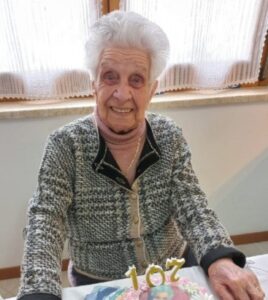 On her 107th birthday. (Source: Supercentenari d'Italia)