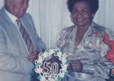 On her 50th wedding anniversary in 1983. (Source: Courtesy of the family).