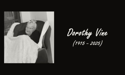 Dorothy Vine (1915-2025) on her 109th birthday. (Source: City of Newcastle RSL Pipe Band, Australia)