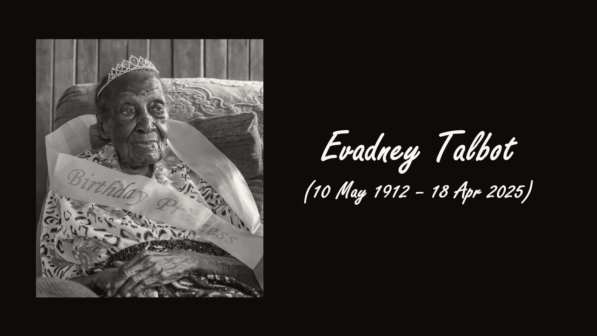 Guyana’s Oldest Resident, Evadney Talbot, Dies at Claimed Age of 112