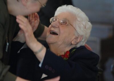 On her 105th birthday. (Source: Le Nouvelliste)