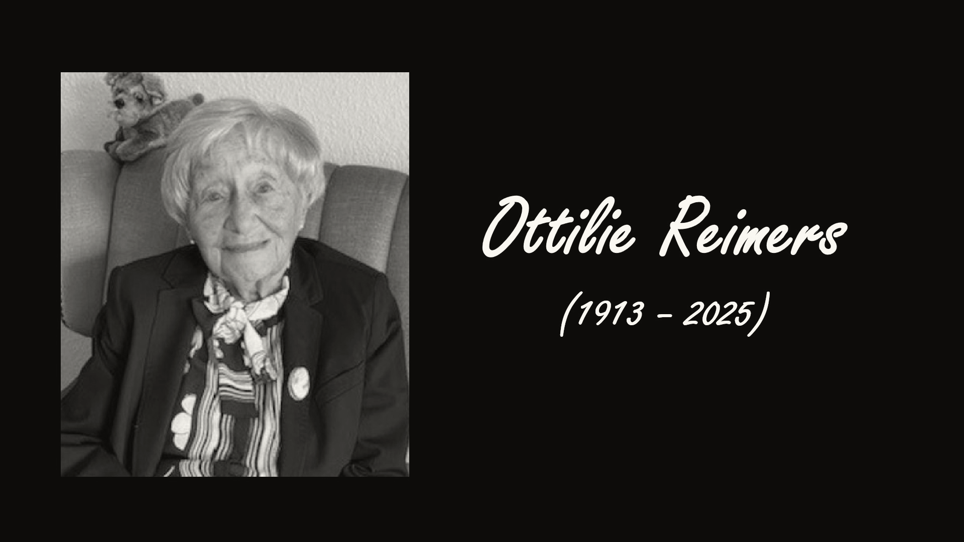 German Woman Ottilie Reimers Dies at 112