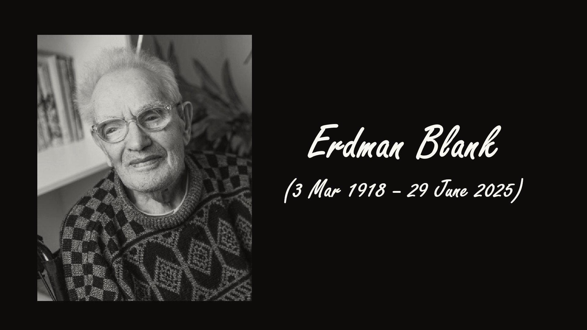 Erdman Blank, Estonia's Oldest Man, Dies at 107