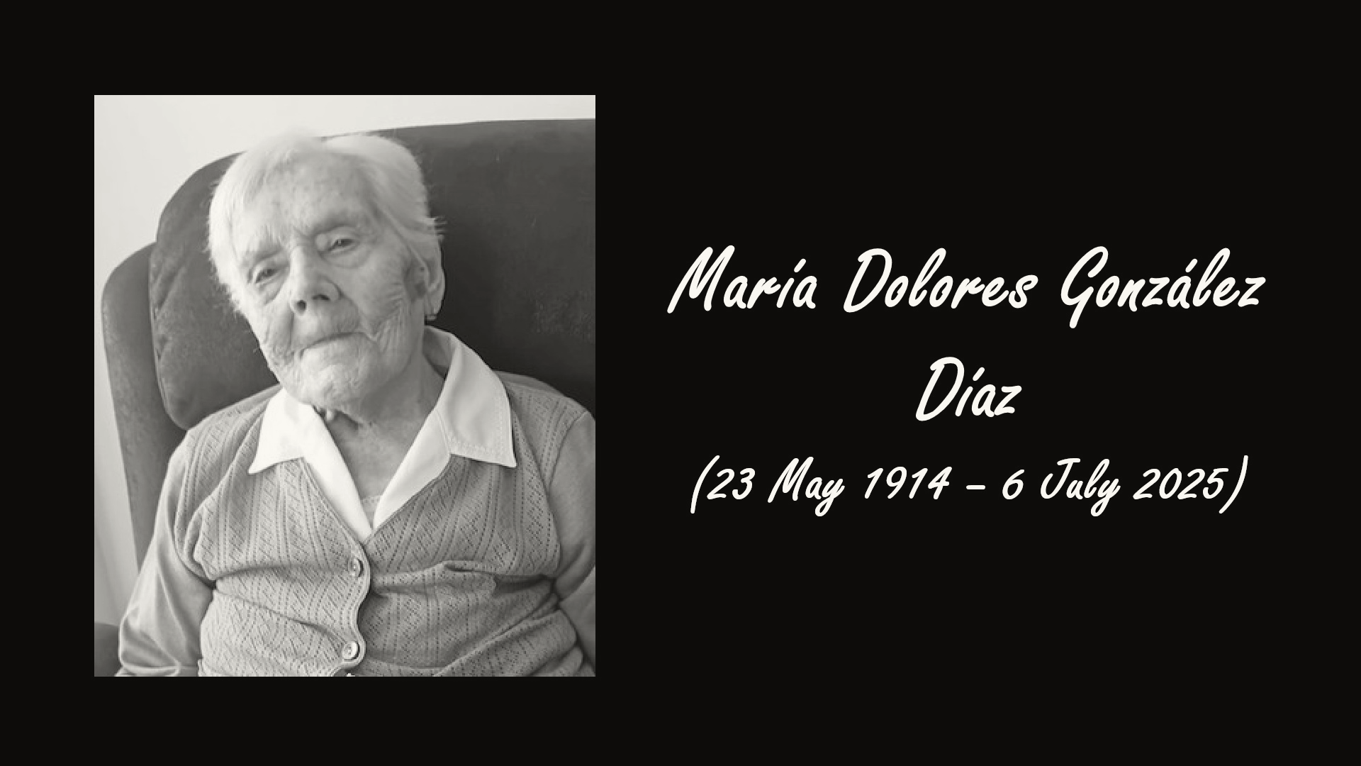 Spanish Woman María Dolores González Díaz Dies at 111