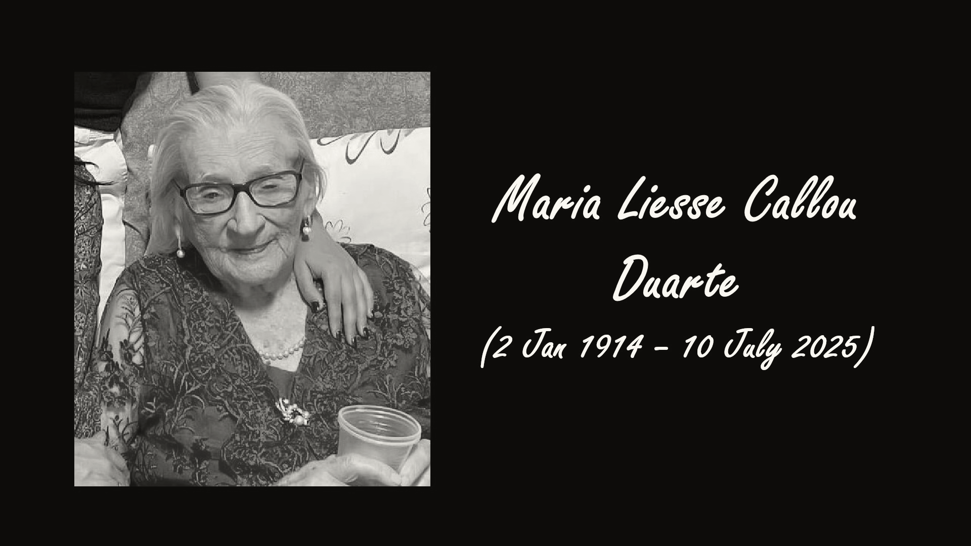 Brazilian Woman Maria Liesse Callou Duarte Dies at 111