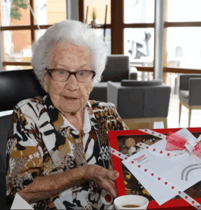 On her 107th birthday. (Source: Facebook / Rivas Zorggroep)