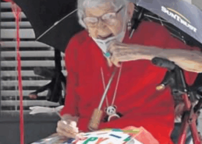 On her 105th birthday in 2020. (Source: The Orlando Sentinel)