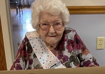 On her 110th birthday. (Source: Shelby County Herald)