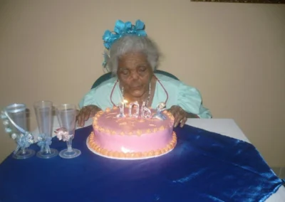 On her claimed 106th birthday in 2009. (Source: The 110 Club)