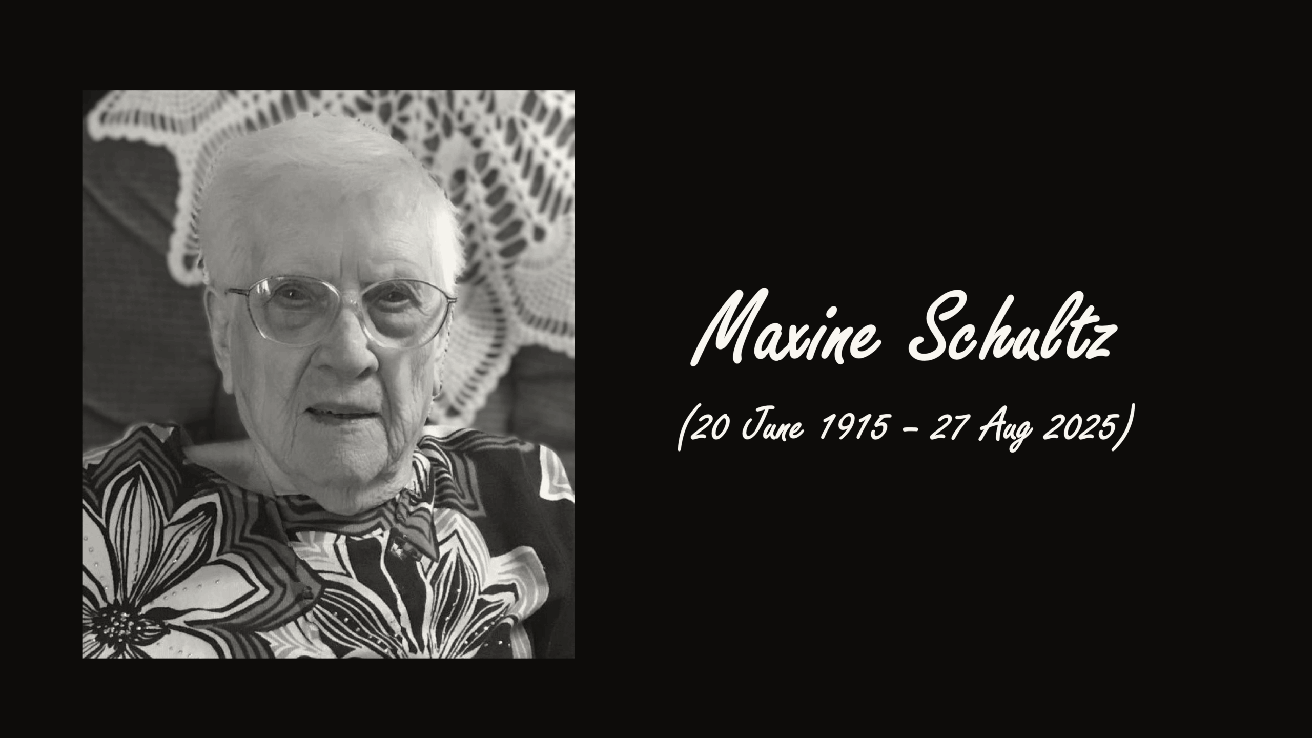 American Woman Maxine Schultz Dies at 110