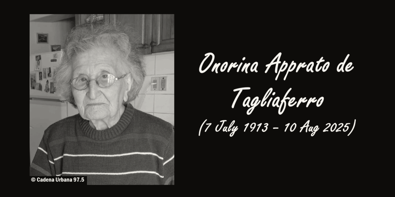 Argentine Woman Onorina Apprato de Tagliaferro Dies at 112