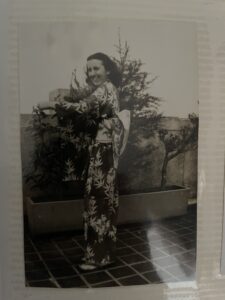 Veronica Ryan (now Pheney) wearing a kimono while stationed in Japan in 1949.