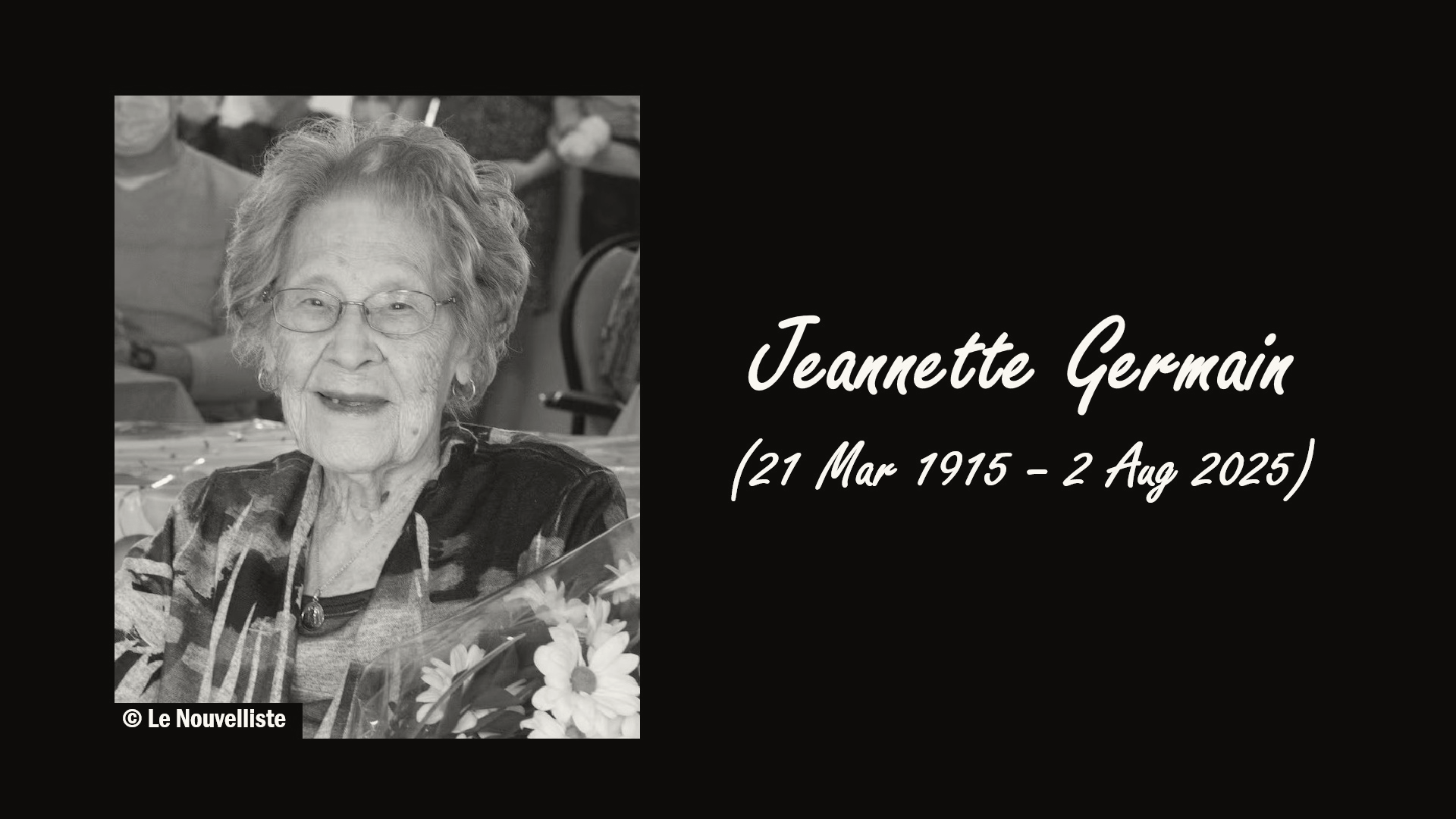 Canadian Woman Jeannette Germain Dies at 110