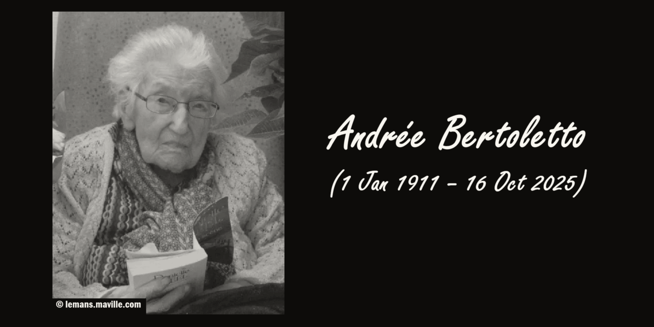 French Supercentenarian Andrée Bertoletto Dies at 114