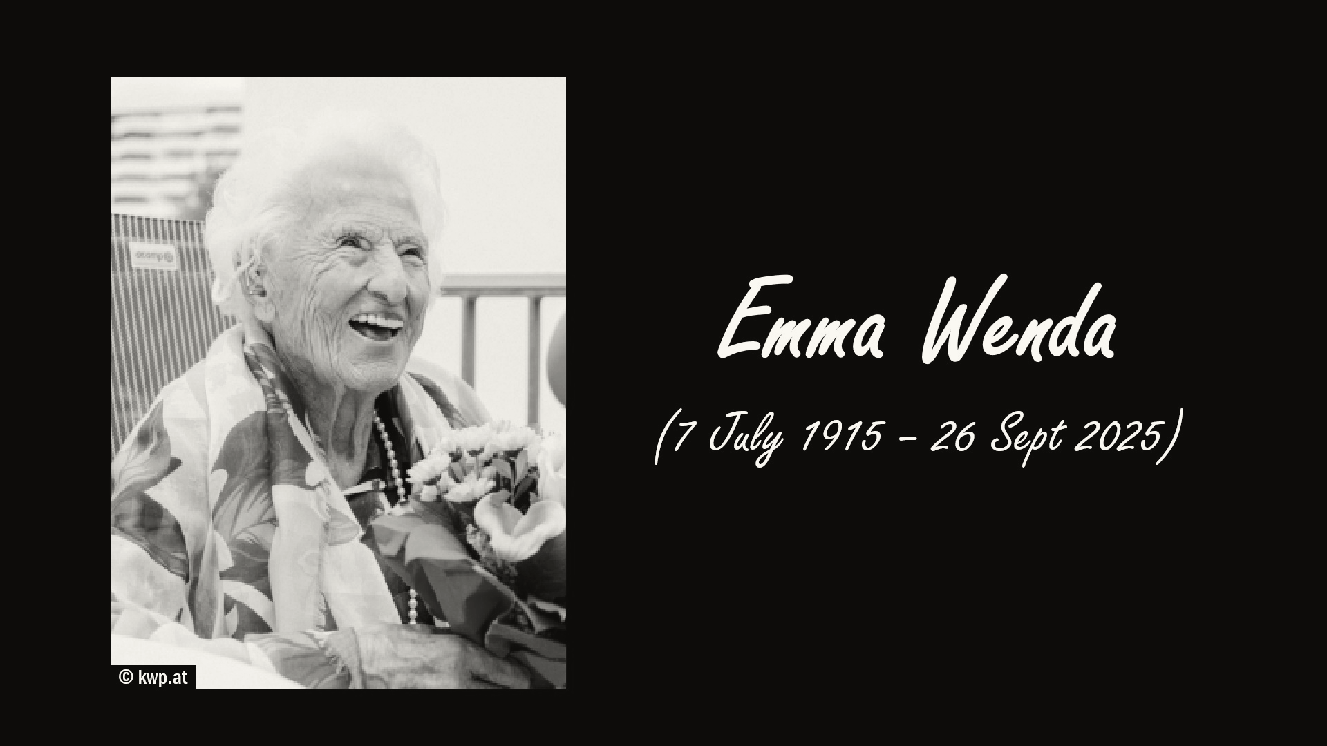 Emma Wenda, Austria's Second-Oldest Person, Dies at 110