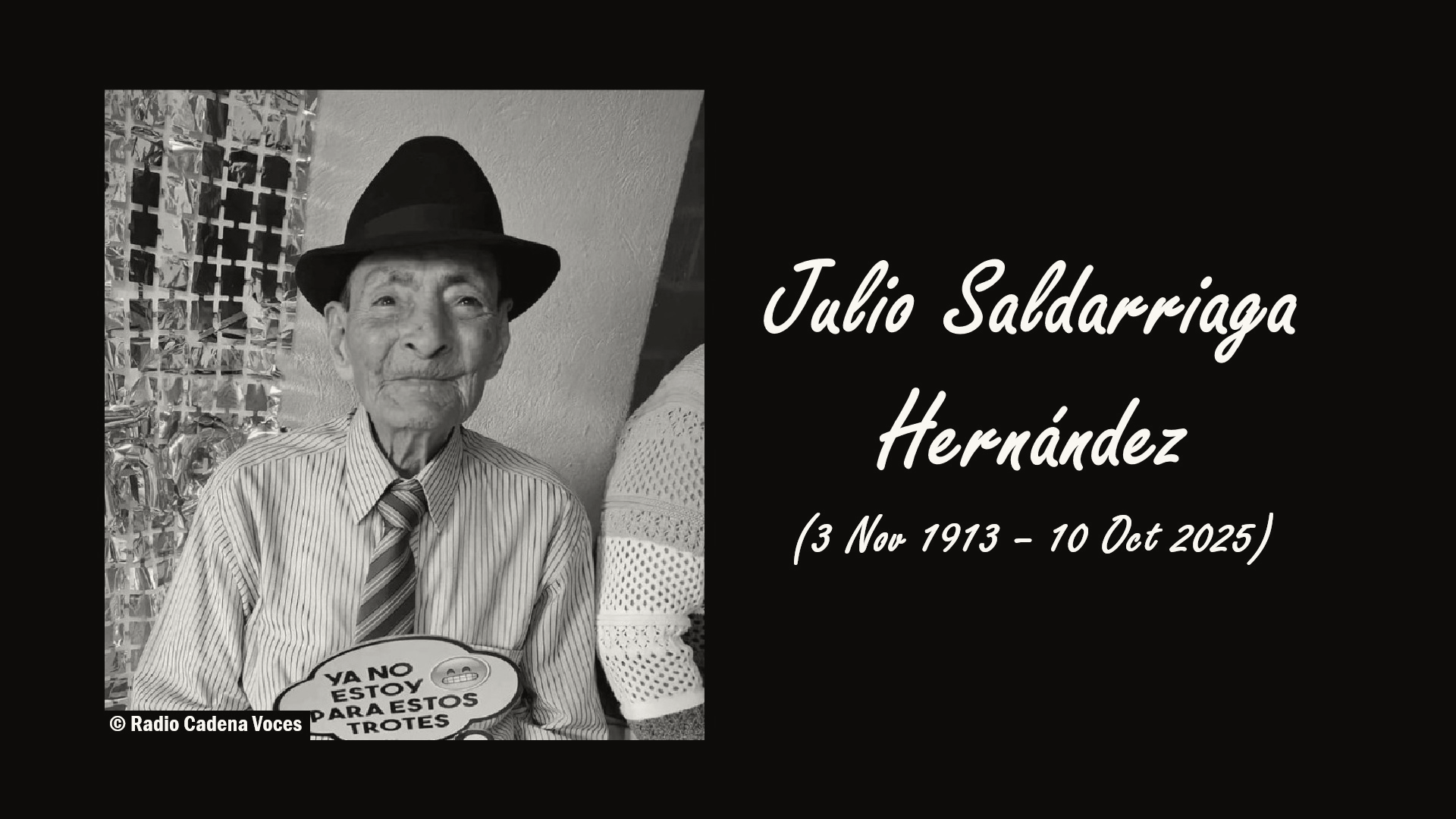 Julio Saldarriaga Hernández, Colombia's Oldest Man, Dies at 111