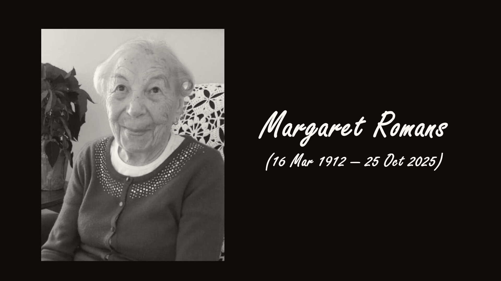 Margaret Romans, Canada's Oldest Resident, Dies at 113