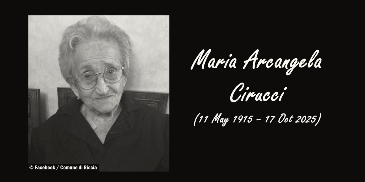 Italian Supercentenarian Maria Arcangela Cirucci Dies at 110