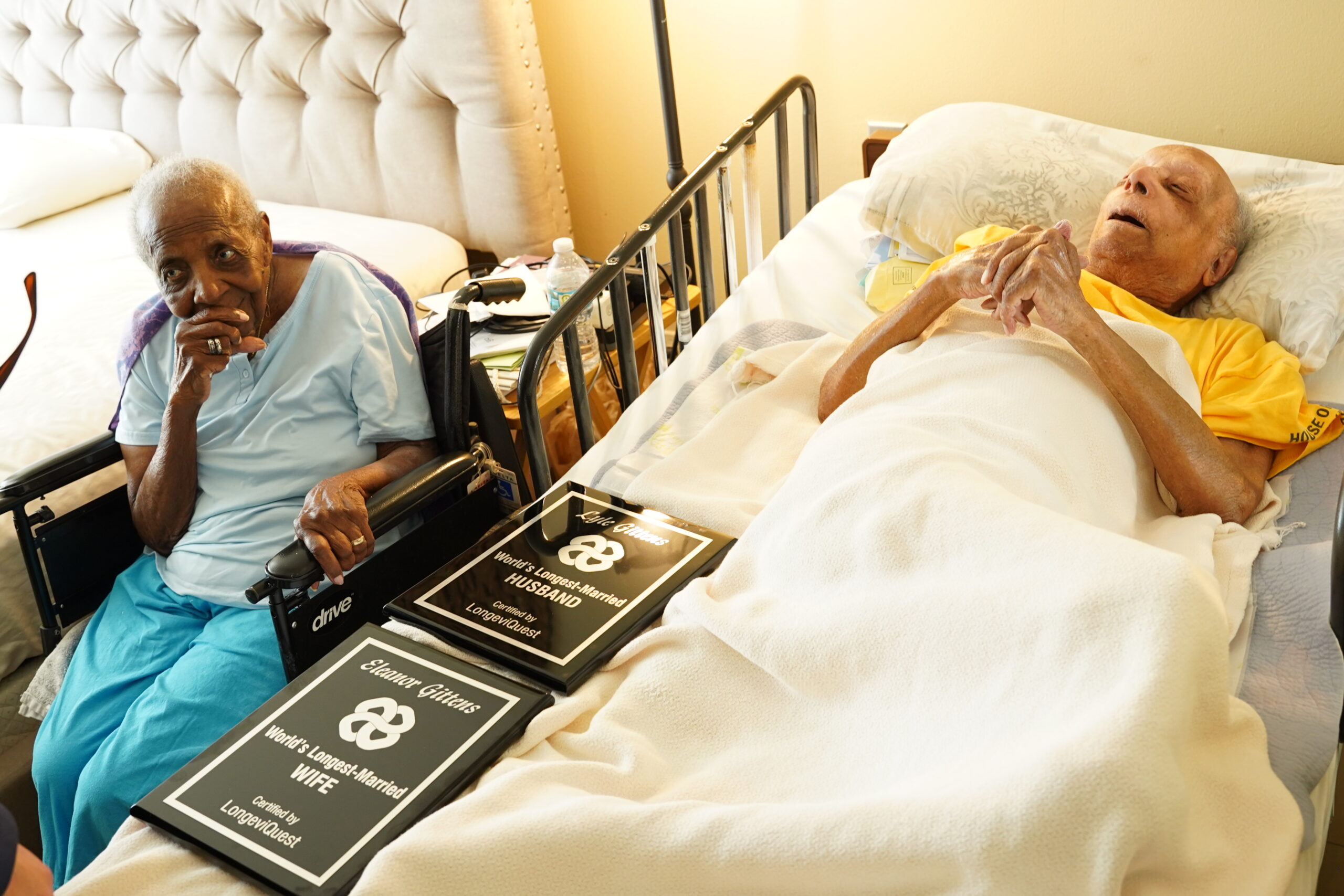 Eleanor and Lyle Gittens, world's longest-married couple, taken in Miami by LongeviQuest