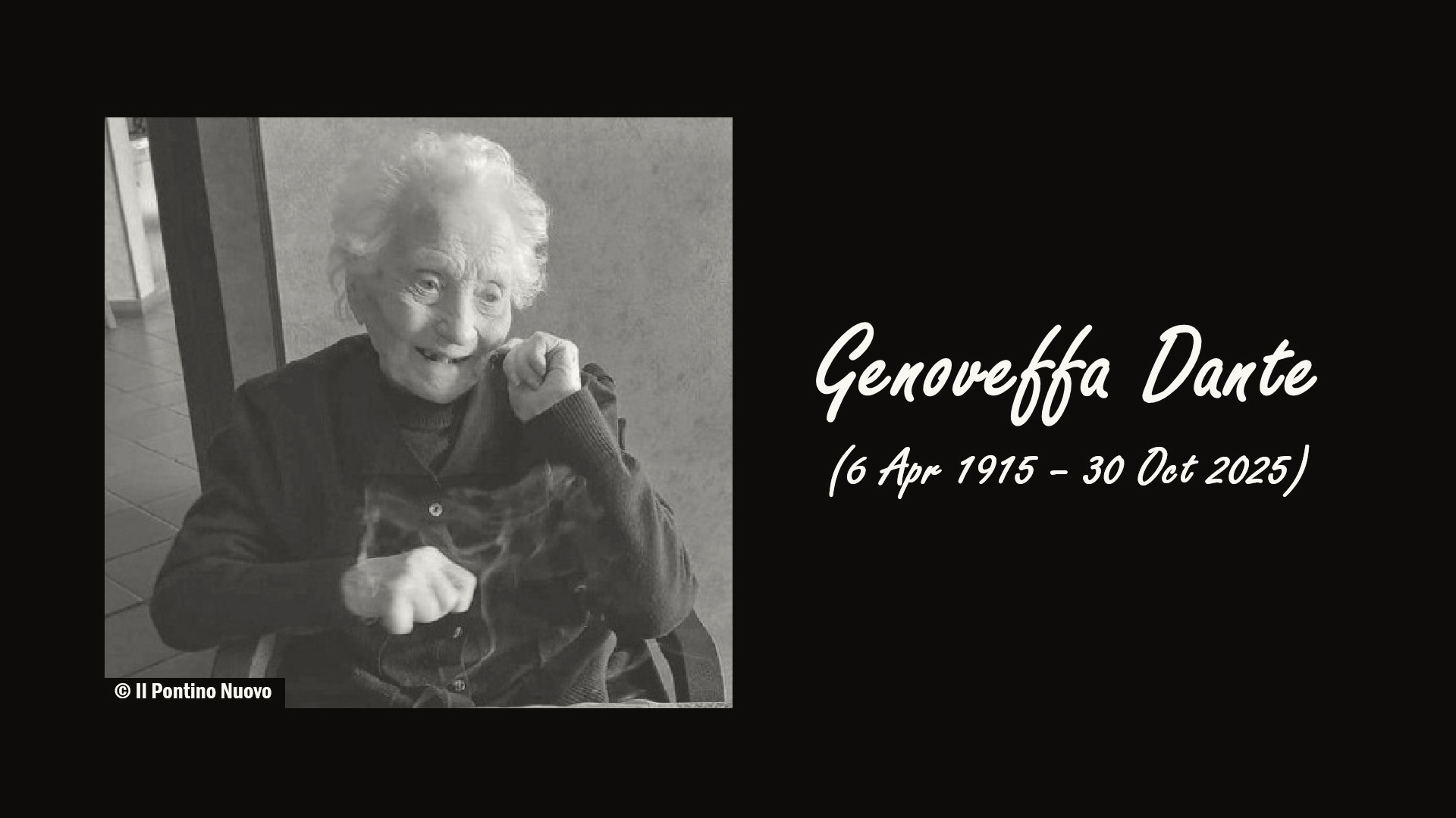 Italian Woman Genoveffa Dante Dies at 110