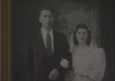 On her wedding day. (Source: CBC)