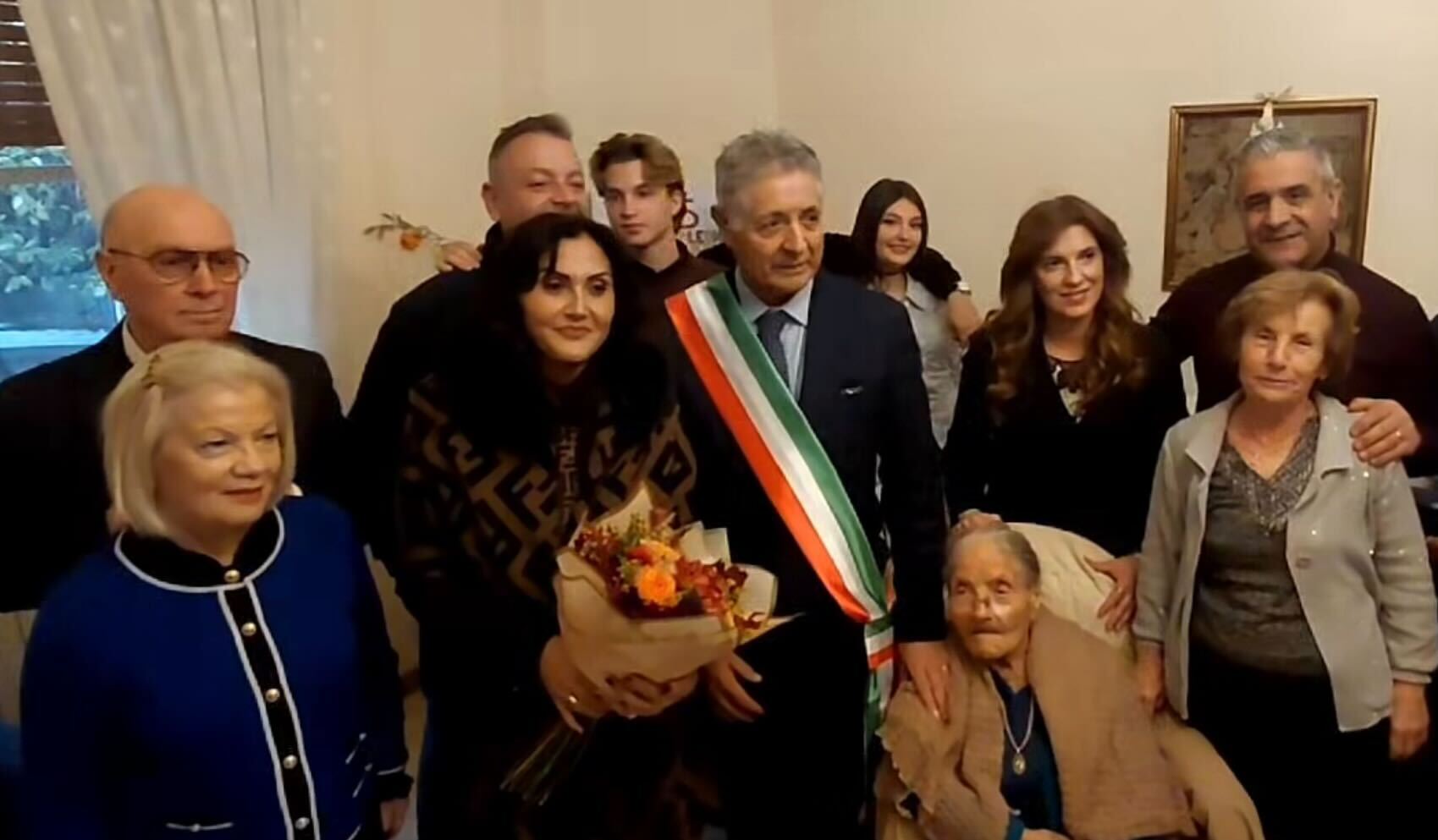 Lucia Laura Sangenito, oldest living Italian person, on her 115th birthday.