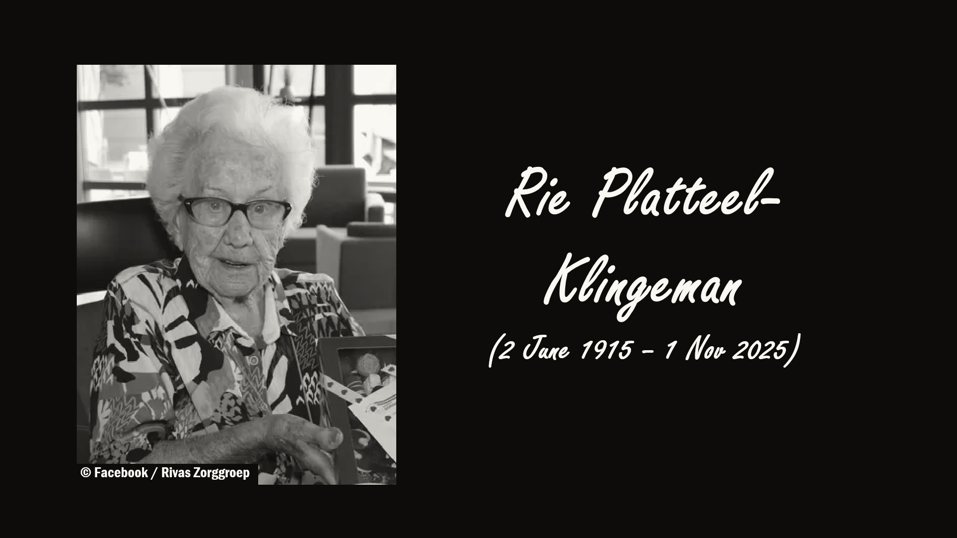 Dutch Supercentenarian Rie Platteel-Klingeman Dies at 110