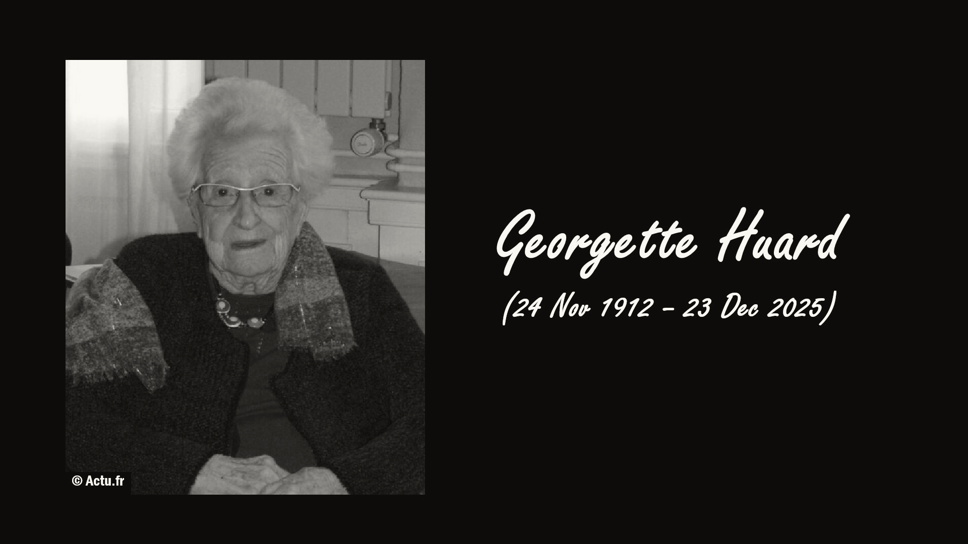 French Woman Georgette Huard Dies at 113