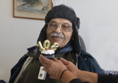 On his 108th birthday in 2023. (Source: Facebook / Veteran Legion Post 1776 Sitcom)