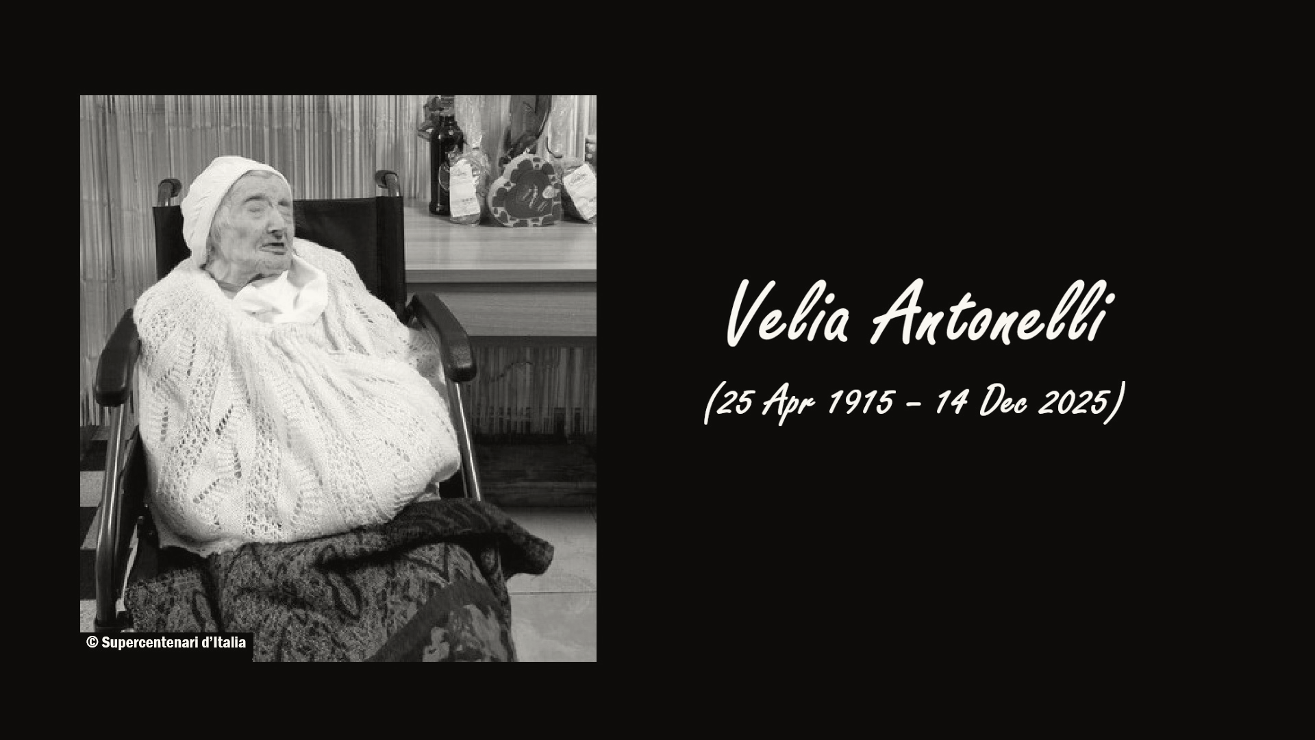 Velia Antonelli, Italy’s Oldest Nun, Dies at 110