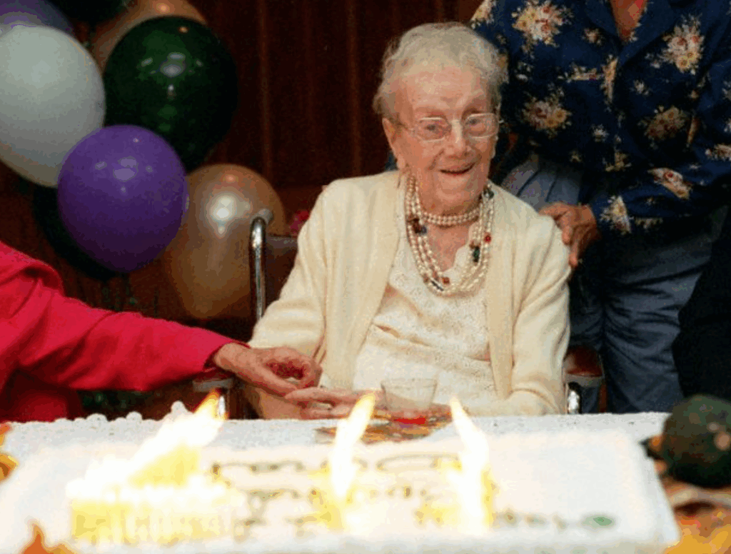 On her 117th birthday. (Source: The 110 Club)