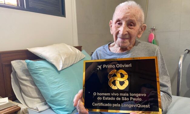 Oldest Man in São Paulo, Primo Olivieri, Presented With LongeviQuest Plaque