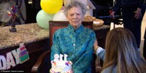 On her 112th birthday in January 2026. (Source: Facebook / Marcus Leshock)