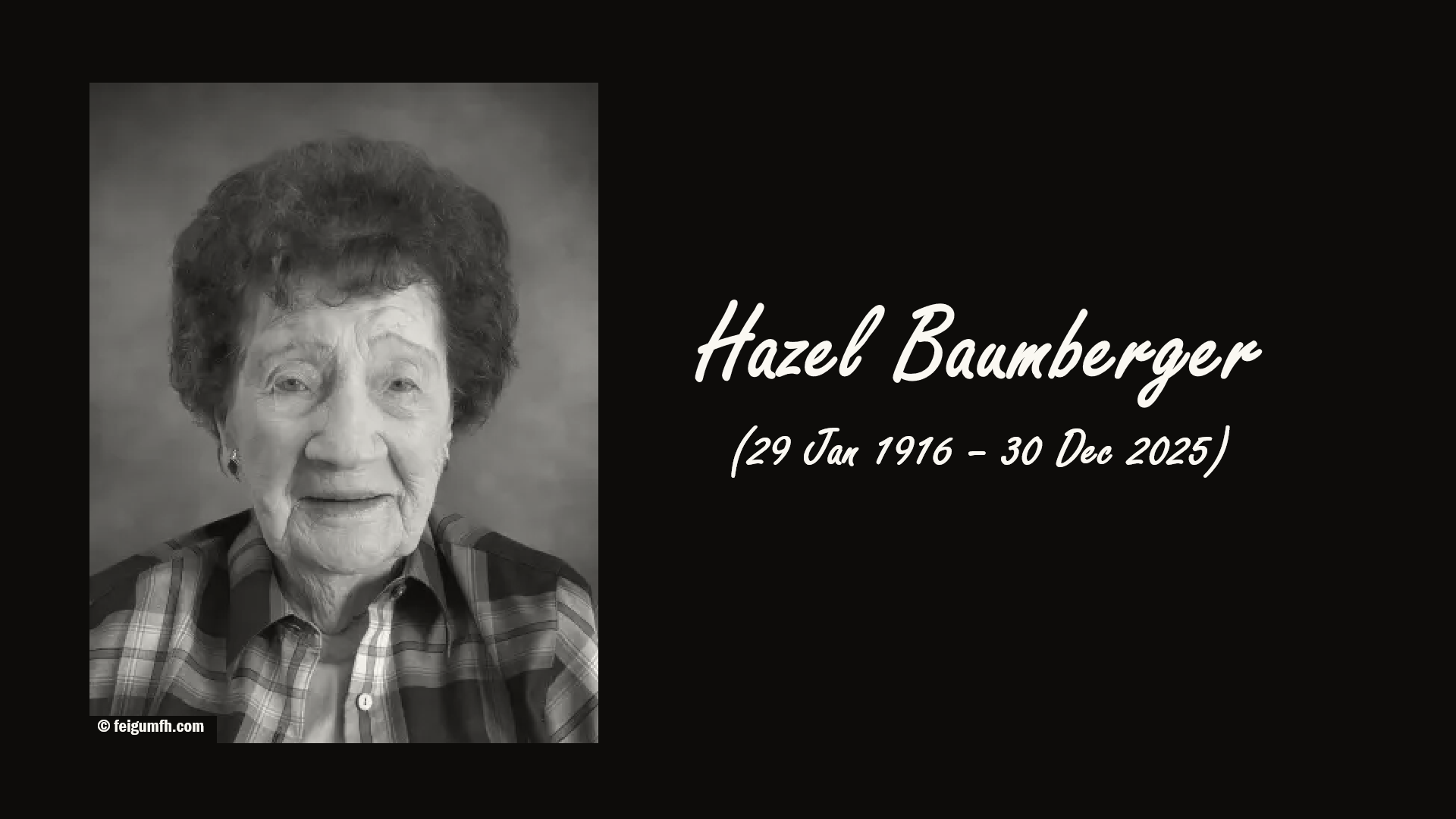 Hazel Baumberger, South Dakota's Oldest Resident, Dies at 109