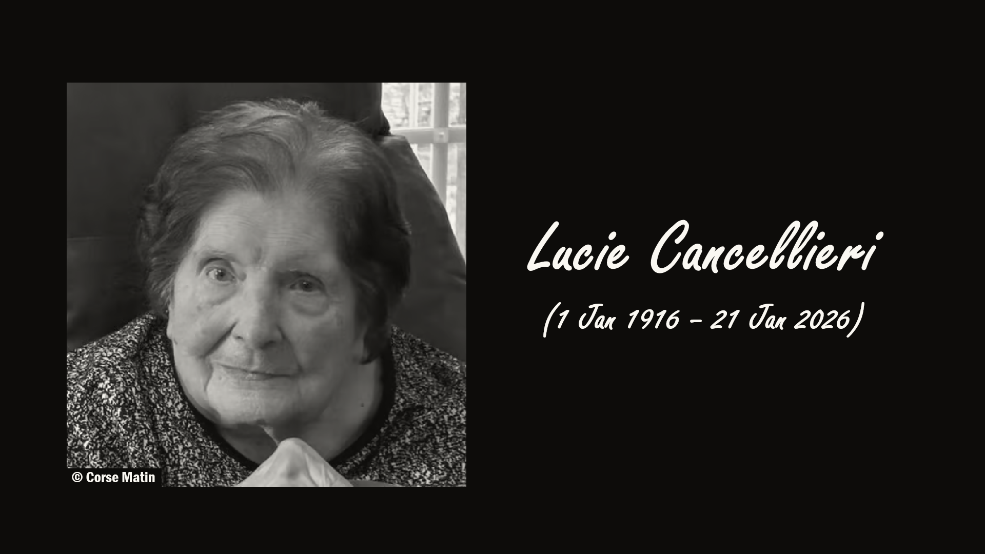 French Woman Lucie Cancellieri Dies at 110