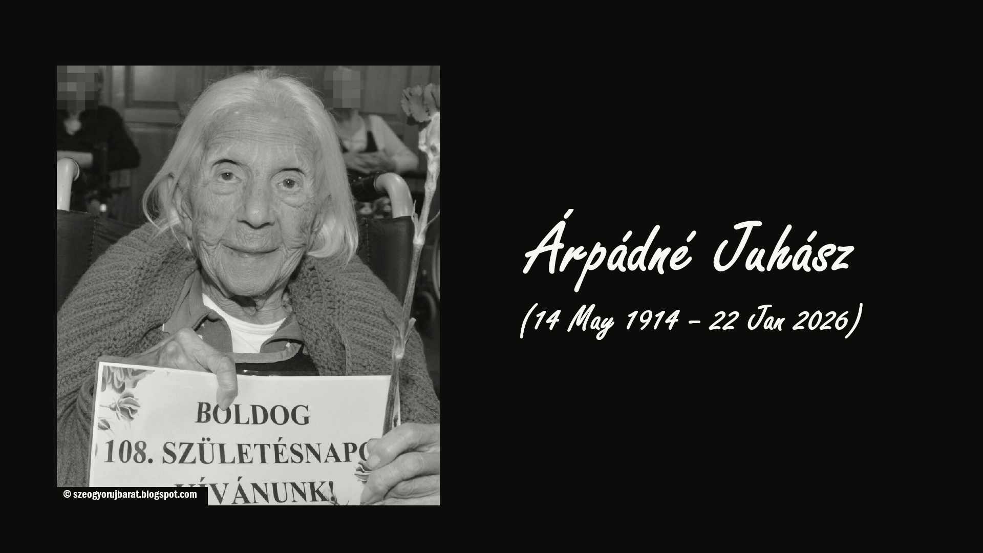 Árpádné Juhász, Hungary's Oldest Person, Dies at 111