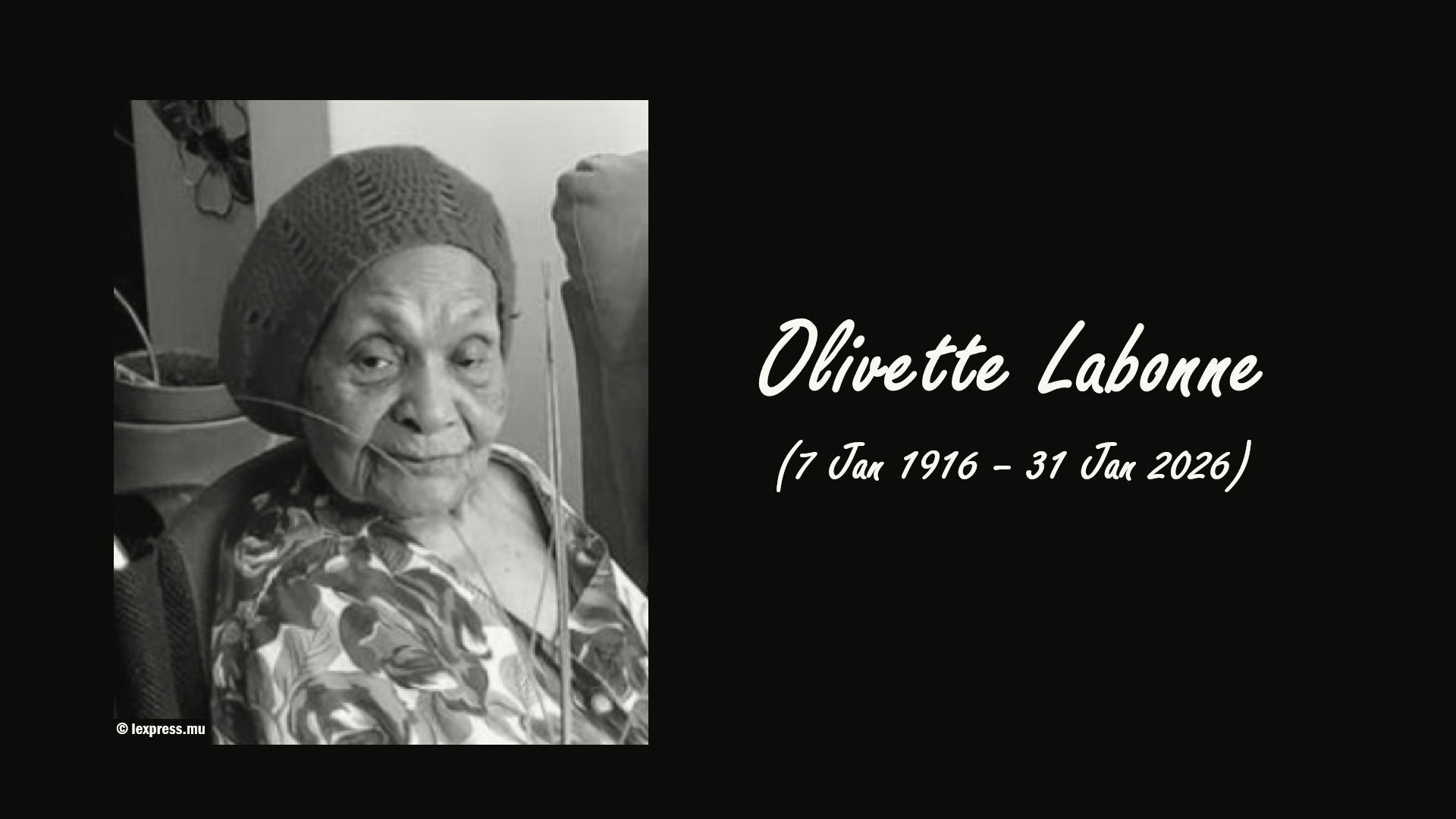 Olivette Labonne, the Oldest Person in Mauritius, Dies at 110