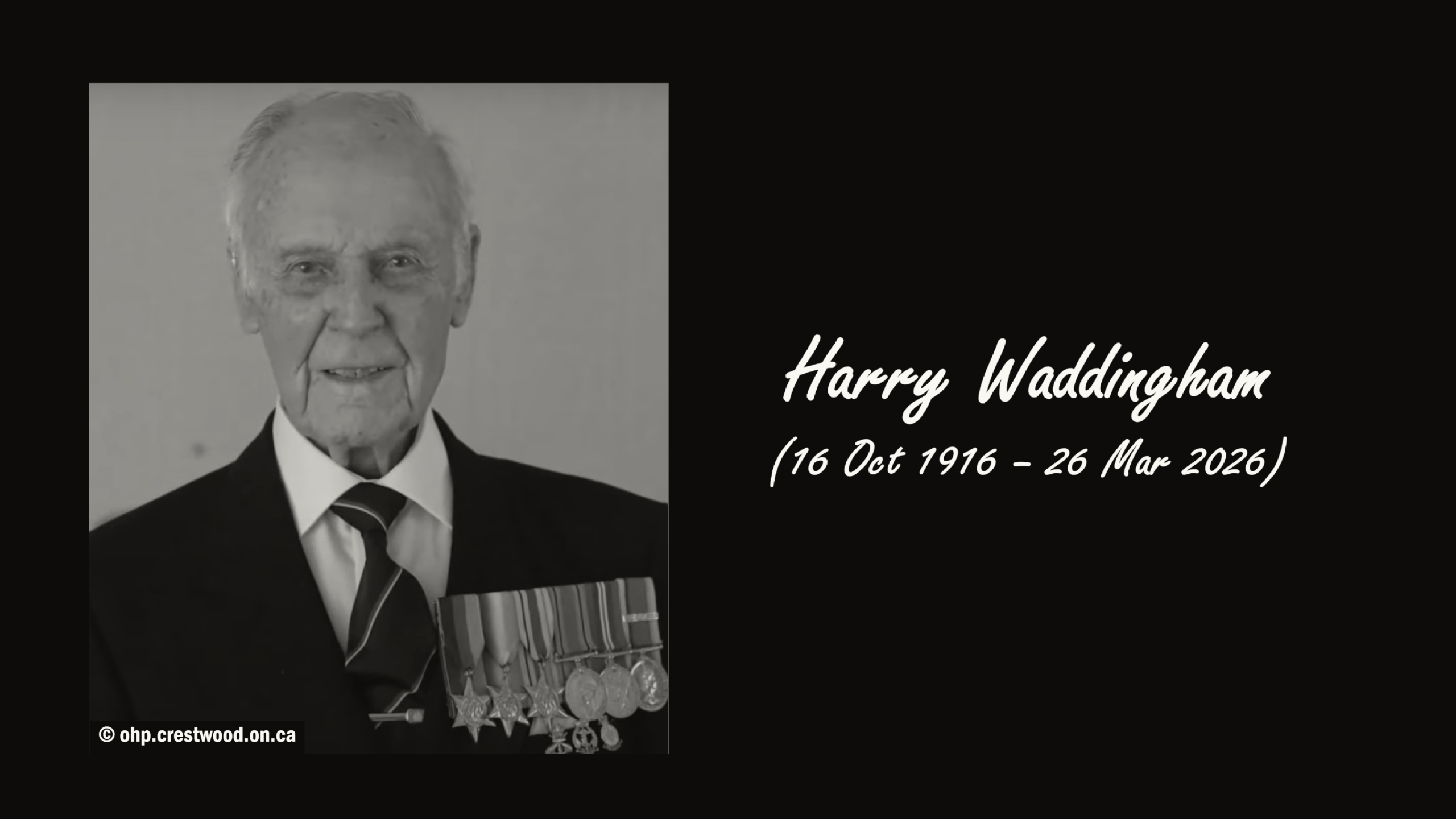 UK’s Oldest WWII Veteran, Harry Waddingham, Dies at 109