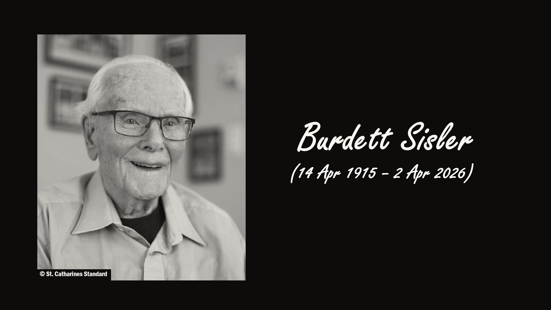Burdett Sisler, Canada's Oldest Man, Dies at 110